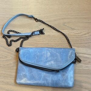 HOBO woman’s bag clutch crossbody NEW NWT plastic still on zipper blue leather